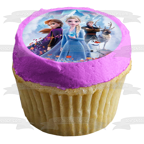 Disney Frozen 2 Into the Unknown Anna Elsa Kristoff Sven Olaf Imagen comestible para decoración de tarta ABPID50338 