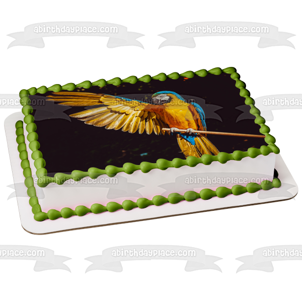 Colorful Parrot Smile Wing Outstretched Edible Cake Topper Image ABPID50479
