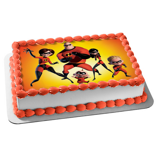 Los Increíbles Mr. Incredible Elastigirl Violet Dash Jack-Jack Edible Cake Topper Imagen ABPID50504 