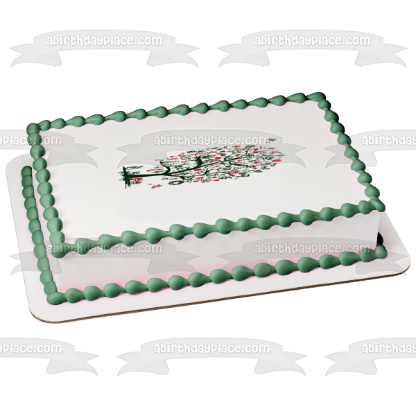 Christmas Tree Snowmen Presents Angel Edible Cake Topper Image ABPID50596
