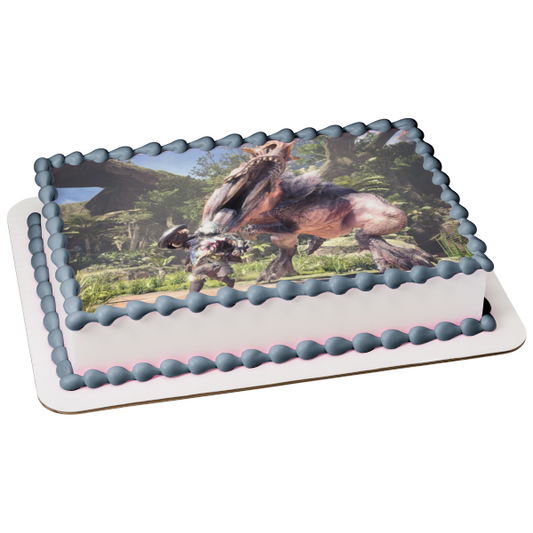 Monster Hunter Strategic Retreat Edible Cake Topper Image ABPID50729