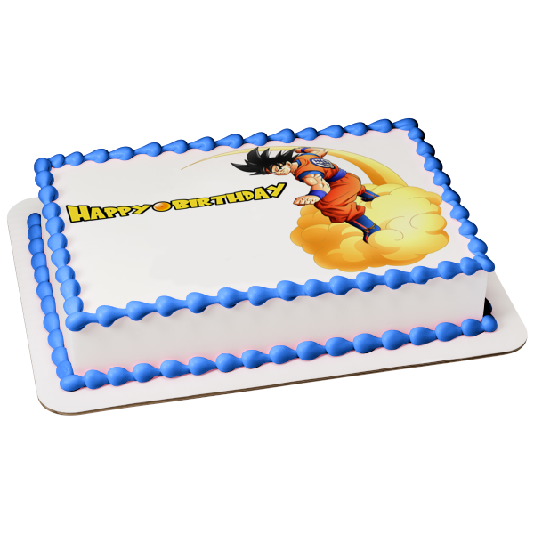 Dragon Ball Z Kakarot Happy Birthday Edible Cake Topper Image ABPID50734