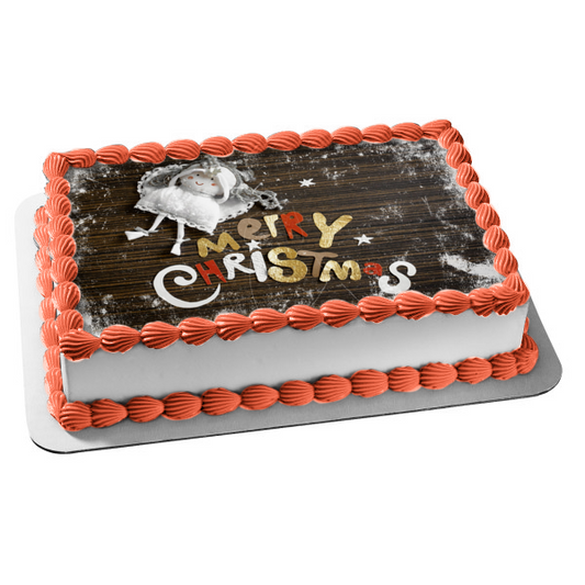 Merry Christmas Angel Ornament Stars Edible Cake Topper Image ABPID50623