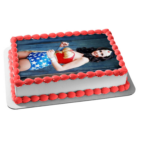 Wonder Woman Lynda Carter 1975 Edible Cake Topper Image ABPID50763