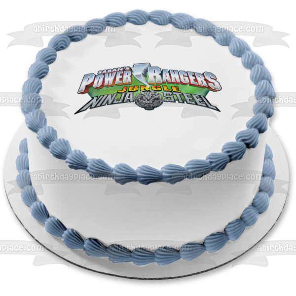 Imagen comestible para decoración de tarta con logotipo de acero Ninja de los Power Rangers de Saban ABPID50654 