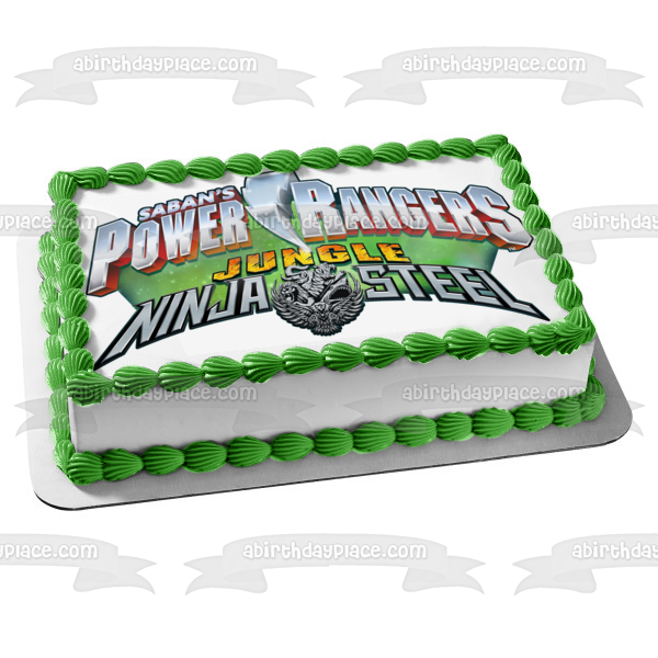 Imagen comestible para decoración de tarta con logotipo de acero Ninja de los Power Rangers de Saban ABPID50654 