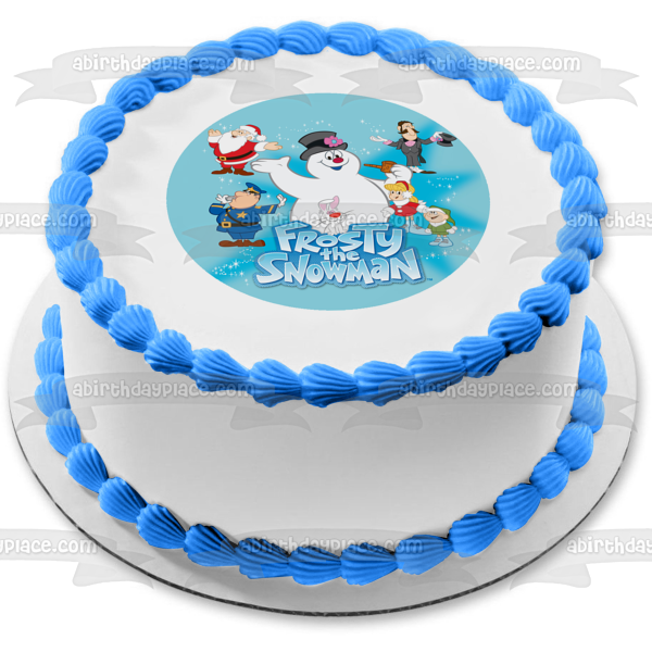 Frosty the Snowman and Friends Santa Professor Hinkle Karen Hocus Pocus Rabbit Edible Cake Topper Image ABPID50801
