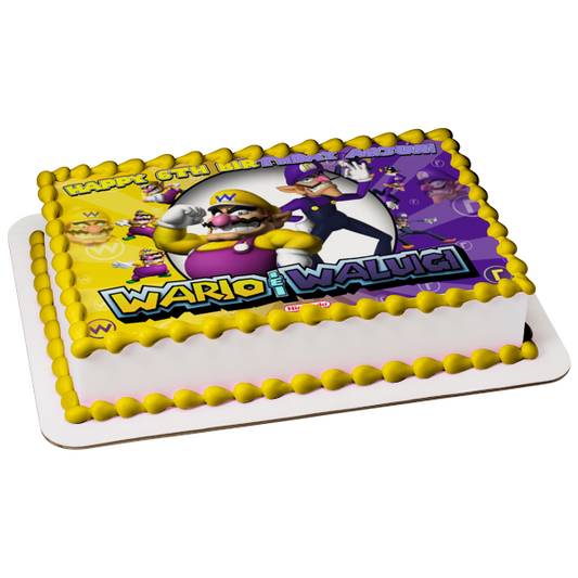 Wario and Waluigi Nintendo Video Game Edible Cake Topper Image ABPID50659
