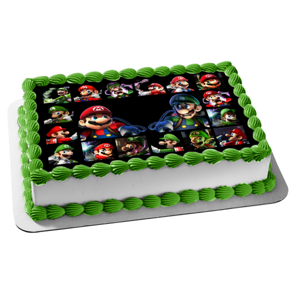 Mario and Luigi Super Mario Bros Luigi's Mansion Edible Cake Topper Im – A  Birthday Place