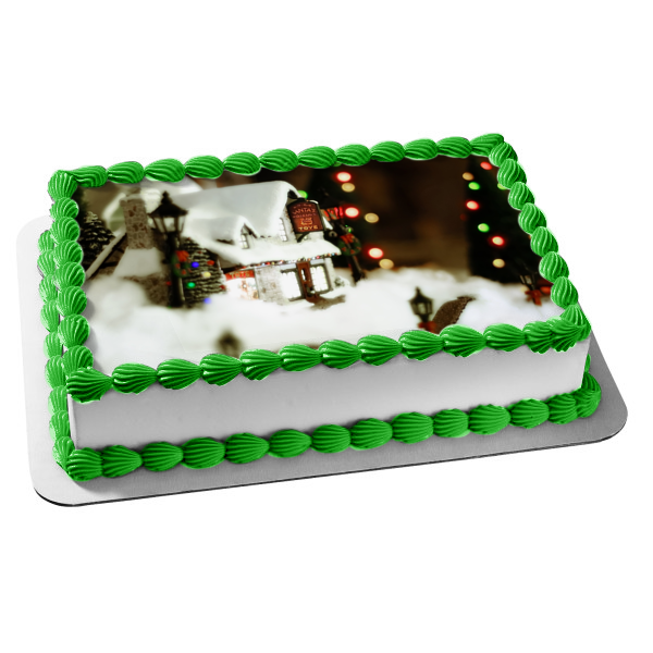 Christmas Santa's Workshop Toys Snow Edible Cake Topper Image ABPID50678