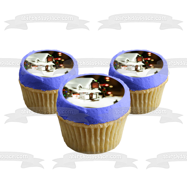 Christmas Santa's Workshop Toys Snow Edible Cake Topper Image ABPID50678