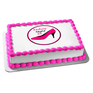 Ladies' Night In Pink High Heel Stiletto Edible Cake Topper Image ABPID50863