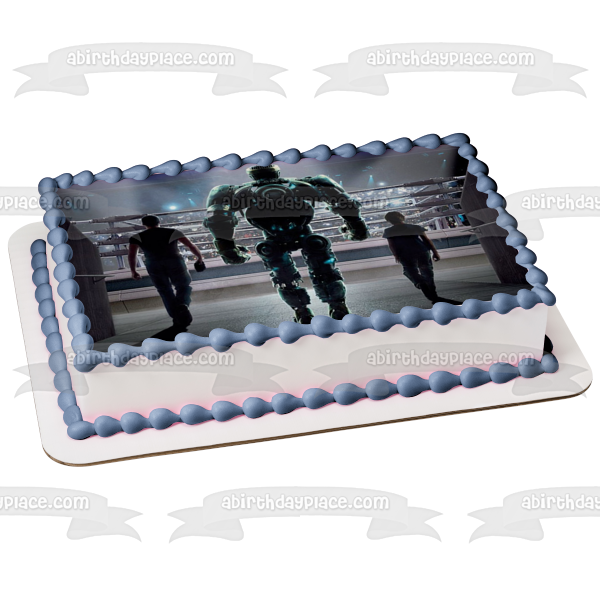 Real Steel Fighting Robot Atom Max Charlie Boxing Ring Edible Cake Topper Image ABPID50887