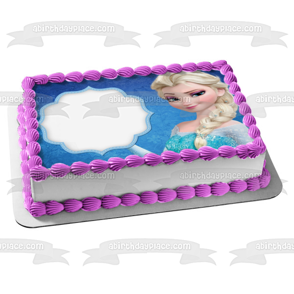 Disney Frozen Elsa Princess Personalize Your Photo Edible Cake Topper Image Frame ABPID51045