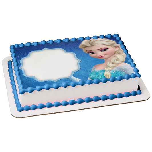 Disney Frozen Elsa Princess Personaliza tu foto Marco de imagen comestible para decoración de tarta ABPID51045 