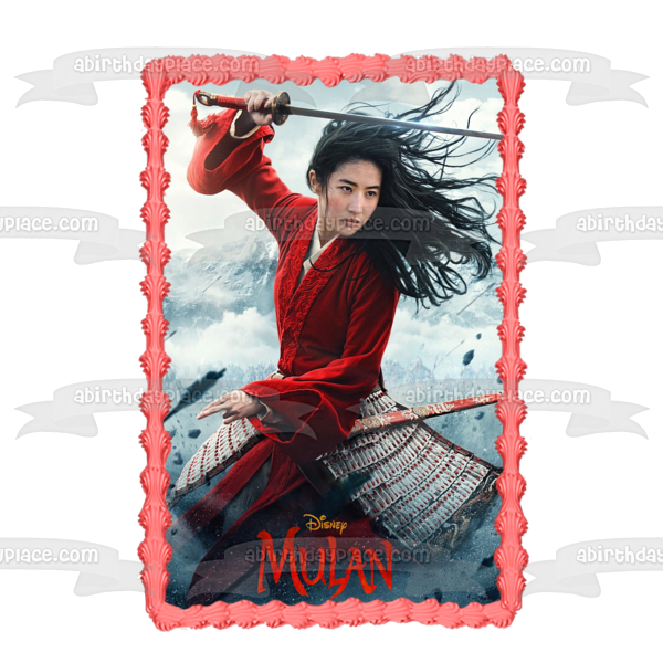 Disney Mulan the Sword Movie Poster Edible Cake Topper Image ABPID51055