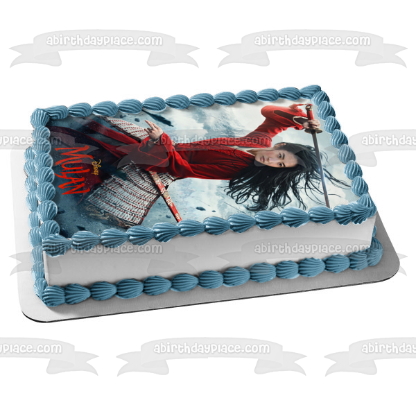 Disney Mulan the Sword Movie Poster Edible Cake Topper Image ABPID51055