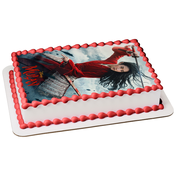 Disney Mulan the Sword Movie Poster Edible Cake Topper Image ABPID51055