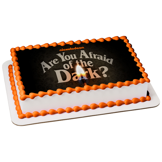 ¿Tienes miedo de la oscuridad Nickelodeon Lit Match Fondo negro Imagen comestible para decoración de tarta ABPID51060 