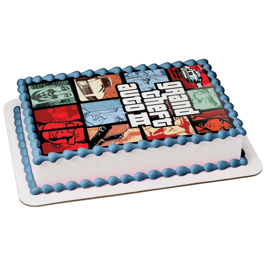 Grand Theft Auto Three Video Game Cover Edible Cake Topper Image ABPID50915