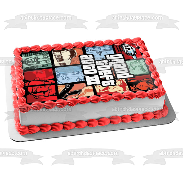 Grand Theft Auto Three Video Game Cover Edible Cake Topper Image ABPID50915