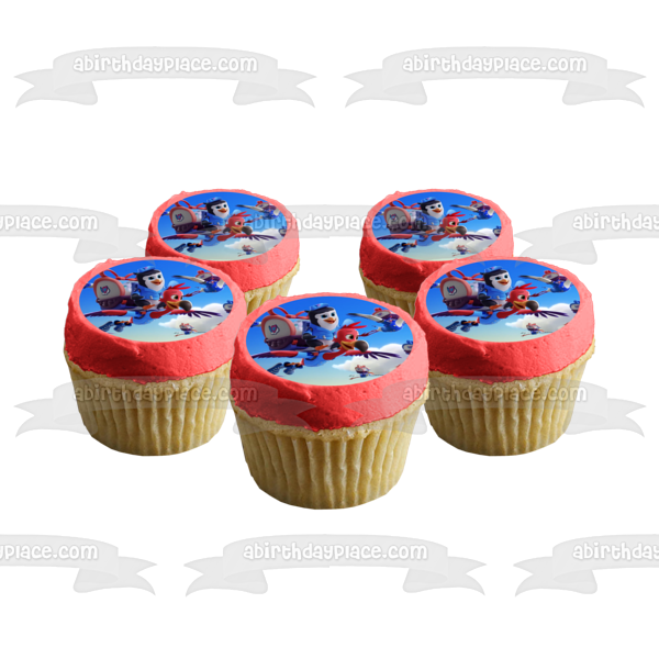 Tots Tiny Ones Transport Service T.Ot.S. Disney Junior Freddy the Flamingo Pip the Penguin Junior Flyers Edible Cake Topper Image ABPID51079