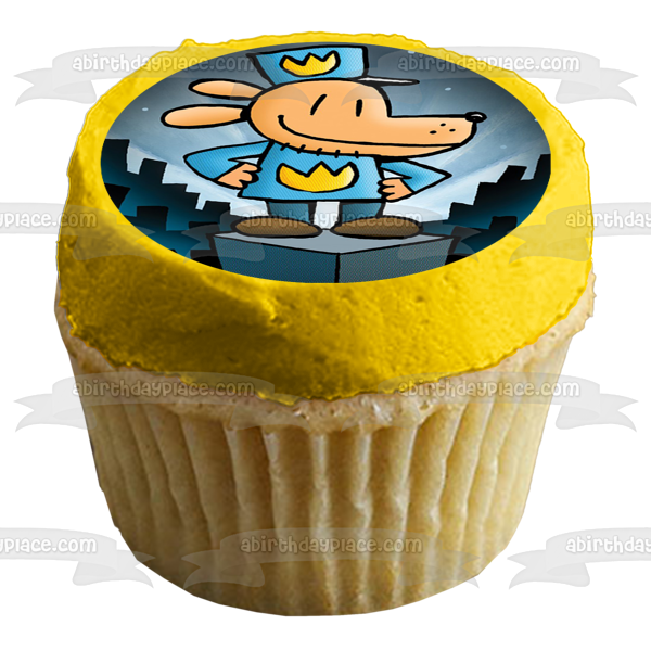 Dog Man Police Officer Original Book Cover Edible Cake Topper