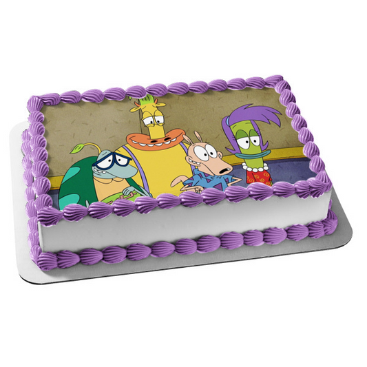 Decoración comestible para tarta con la vida moderna de Rocko, Heffer Wolf Filburt Rachel Bughead, imagen ABPID51095 