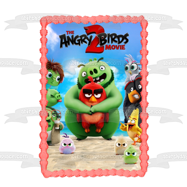 The Angry Birds 2 Movie Cover Terrence Silver Garry Bubba Pig Mother Edible Cake Topper Image ABPID51096