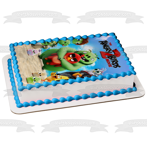 The Angry Birds 2 Movie Cover Terrence Silver Garry Bubba Pig Mother Edible Cake Topper Image ABPID51096