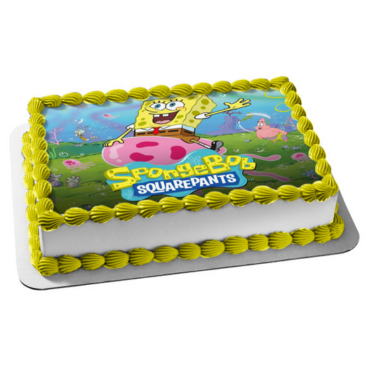 Bob Esponja Pantalones Cuadrados Patricio Calamardo Fondo De Bikini Medusa Adorno Comestible Para Tarta Imagen ABPID50949 