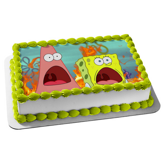 SpongeBob SquarePants Patrick Wide Mouths Bikini Bottom Edible Cake Topper Image ABPID50951