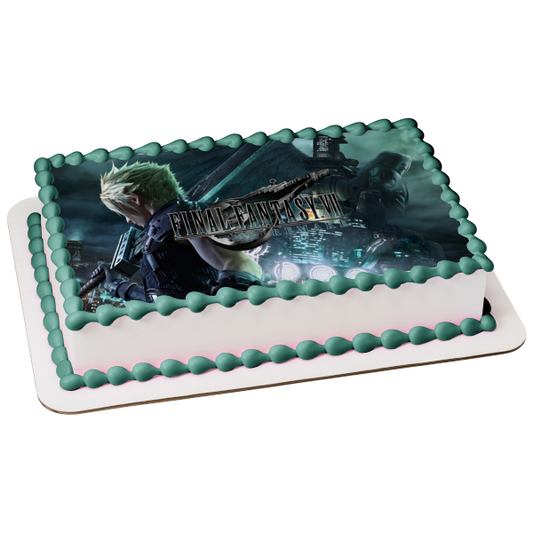 Final Fantasy VII (7) Cloud Strife Sword Edible Cake Topper Image ABPID51117