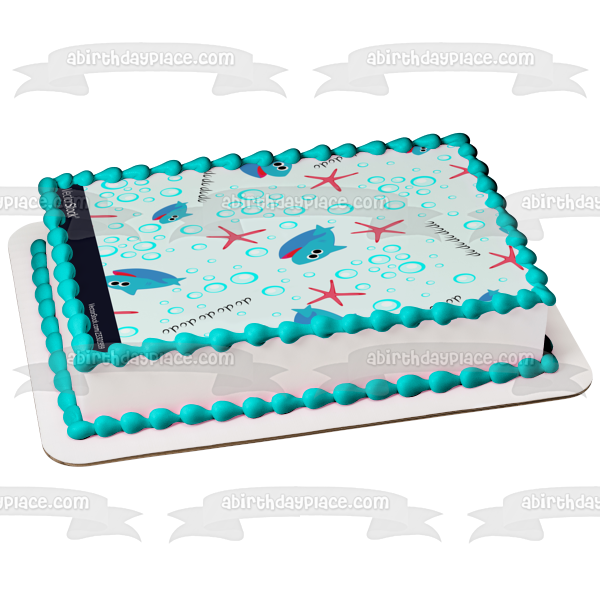 Baby Shark Bubbles Starfish Edible Cake Topper Image ABPID50964