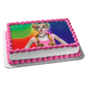 Birds of Prey and the Emancipation of One Harley Quin Tye Dye Background Edible Cake Topper Image ABPID51135