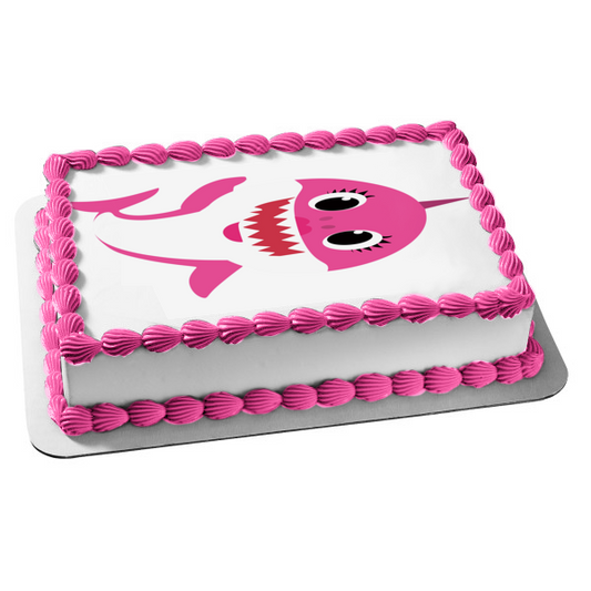 Imagen comestible para decoración de tarta con tiburón bebé, mamá tiburón, ABPID50974 