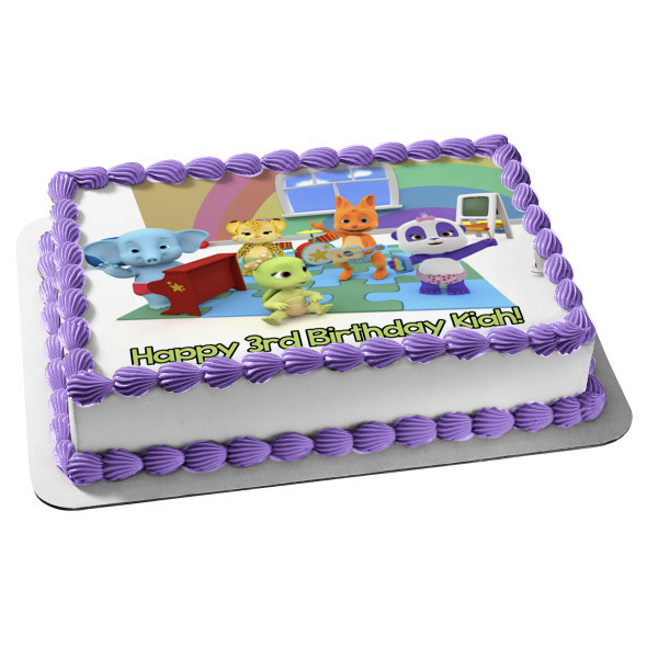 Word Party Tilly Lulu Kip Franny Bailey Happy Birthday Personalized Name Edible Cake Topper Image ABPID51137