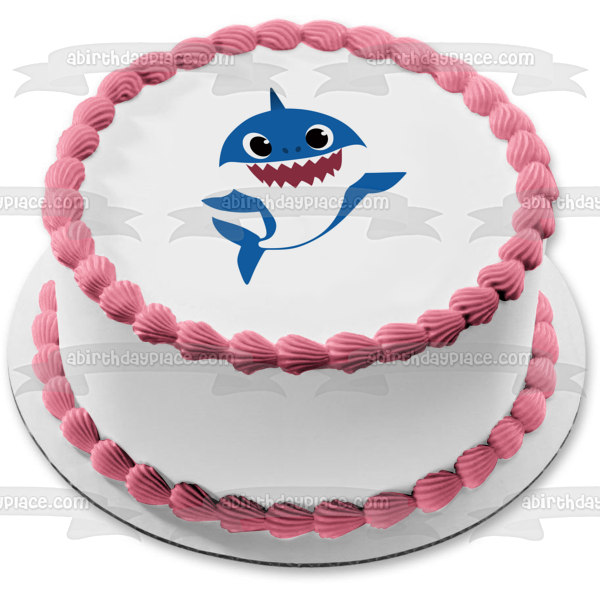 Baby Shark Blue Baby Shark Edible Cake Topper Image ABPID50977