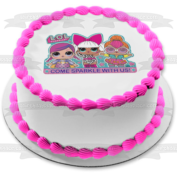 LOL Surprise Diva Super B.B. Neon Q.T. Come Sparkle with Us Edible Cake Topper Image ABPID50979