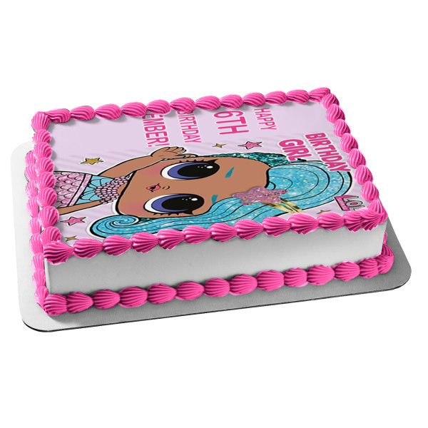 LOL Surprise Splash Queen Birthday Girl Edible Cake Topper Image ABPID50980