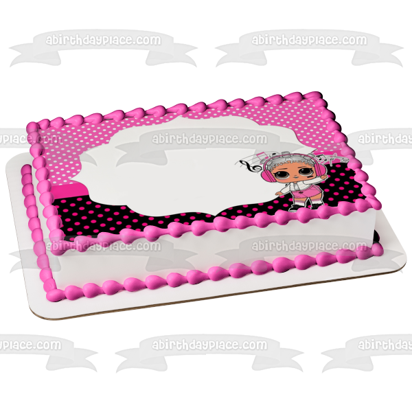 LOL Surprise Personalize Frame Beats Music Notes Edible Cake Topper Image Frame ABPID50984
