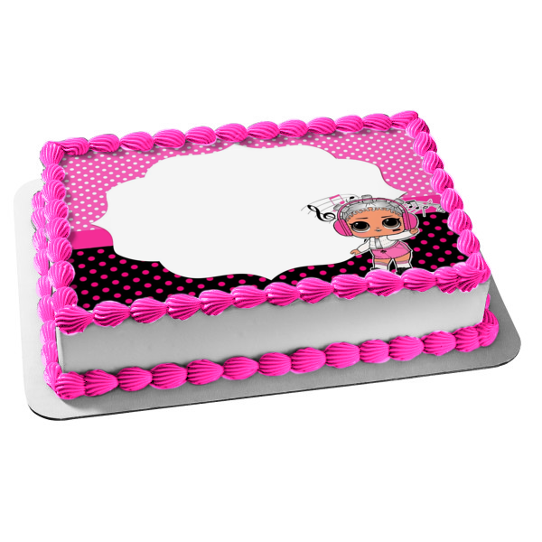 LOL Surprise Personalize Frame Beats Music Notes Edible Cake Topper Image Frame ABPID50984