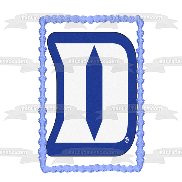 Duke University Blue Devils Logo NCAA College Sports Edible Cake Topper Image ABPID50997