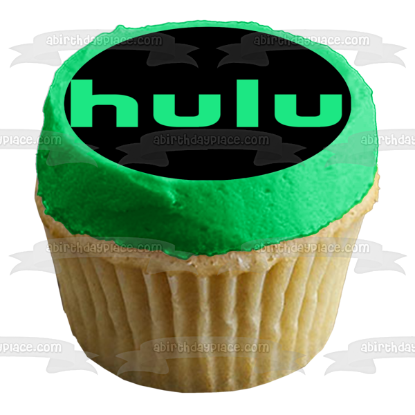 Hulu Logo Black Background Edible Cake Topper Image ABPID51306