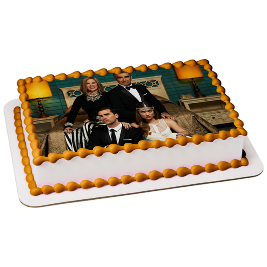 Schitt's Creek Johnny Rose Moira Rose David Rose Alexis Rose Rose Motel Motel Room Edible Cake Topper Image ABPID51187