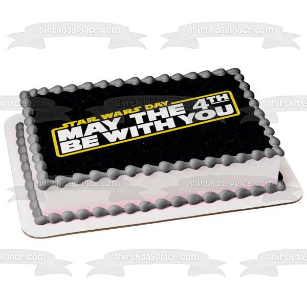 Star Wars Day May the 4th Be with You Galaxy Background Edible Cake Topper Image ABPID51241