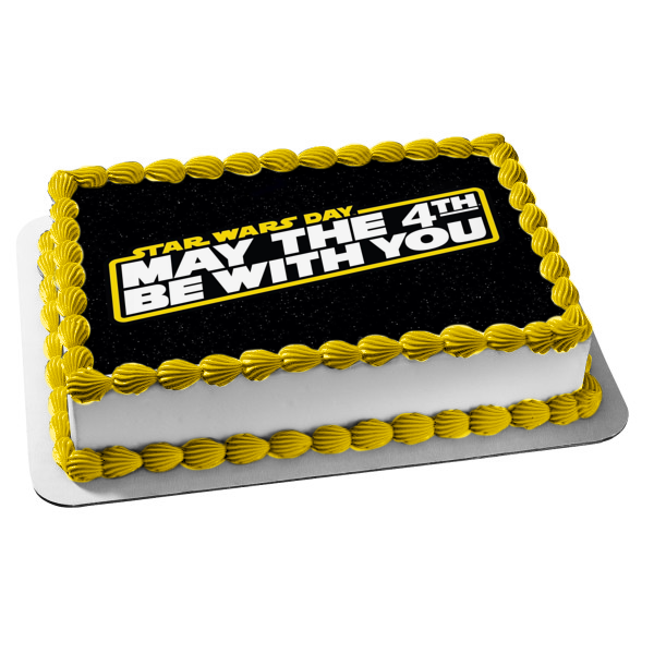 Star Wars Day May the 4th Be with You Galaxy Background Edible Cake Topper Image ABPID51241