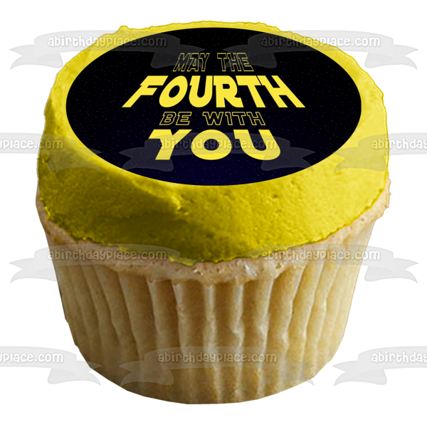 Star Wars Day May the Fourth Be with You Edible Cake Topper Image ABPID51242