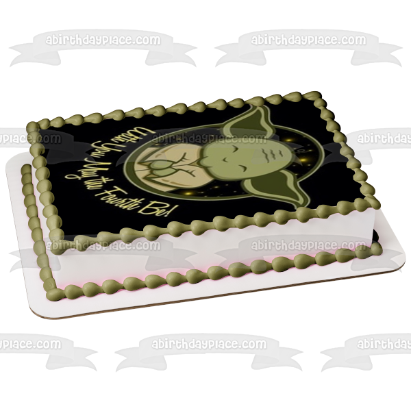 Star Wars Day Baby Yoda with You May the Fourth Be Edible Cake Topper Image ABPID51243