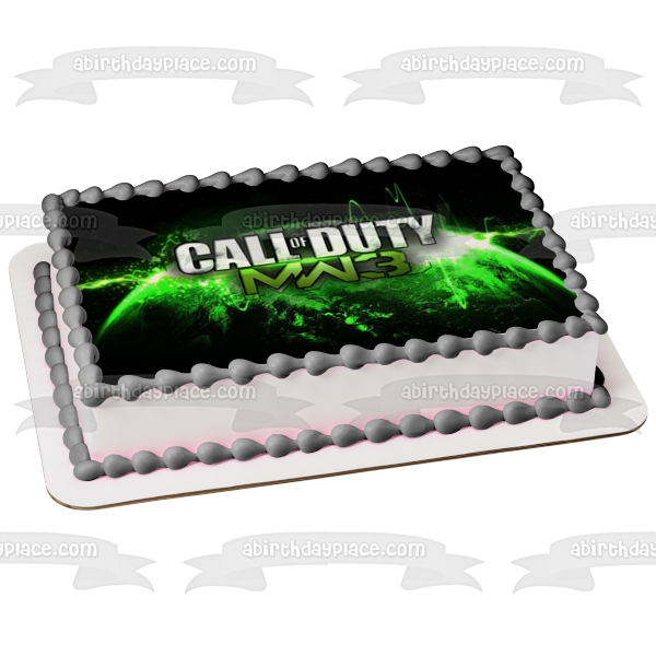 Call of Duty Modern Warfare 3 Green Planet Edible Cake Topper Image ABPID51277